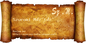 Szuromi Máté névjegykártya