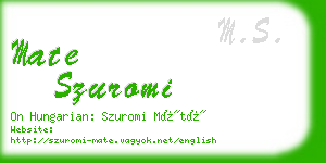 mate szuromi business card